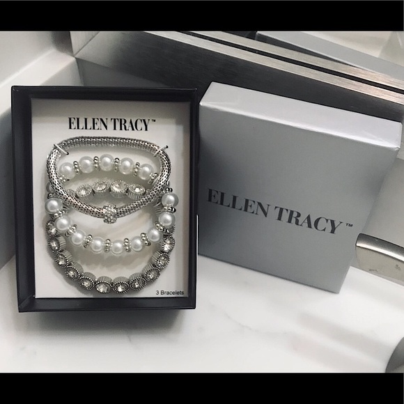 Ellen Tracy Jewelry - 🆕🔥ELLEN TRACY ELEGANT&GORG SILVER QTY OF 3BRACELETS:ALL SILVER&PEARL👀ALL PICS